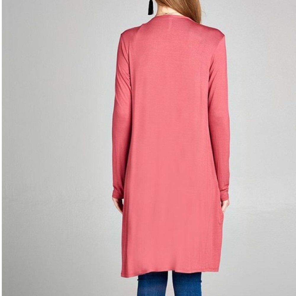 🎉2/7 HP🎉Open Front Raspberry Pink Cardigan - Picture 3 of 3